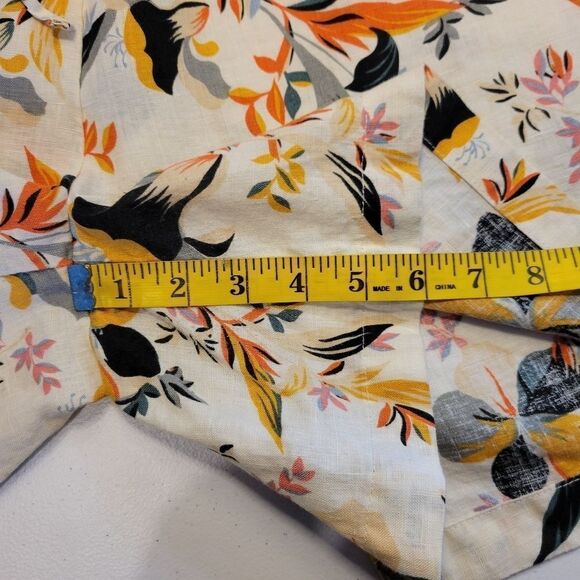 Rachel Zoe 100% Linen Shorts Womens Plus Size 3X  Multicolor Floral Tropical - Picture 4 of 9